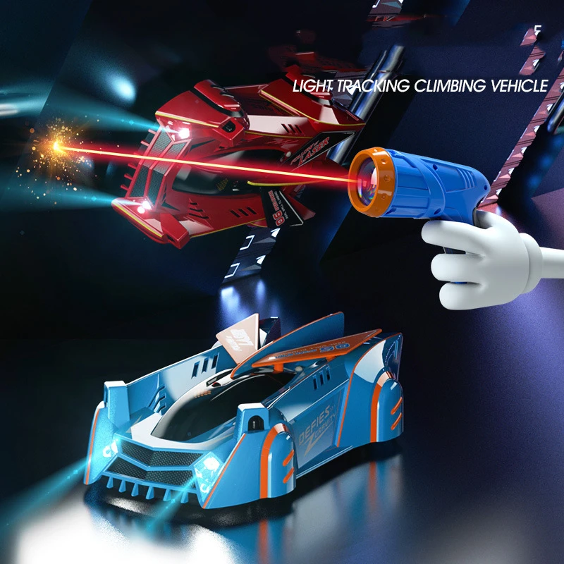 Stunt Infrared Laser Tracking Wall Ceiling Climbing Follow Light Drift 360 Rotating Electric Anti Gravity Car Toys