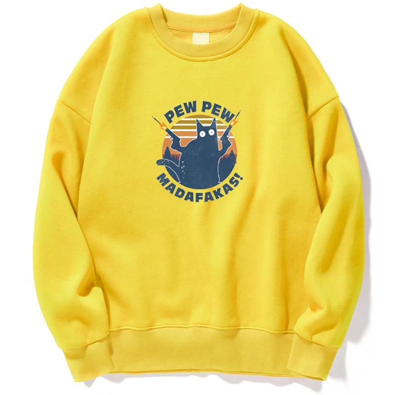 

Kawaii Pew Pew Madafakas Funny Cat Anime Sweatshirts Hoodie Sweatshirt Korean Style Trapstar Crewneck Spring Autumn Pullover Men