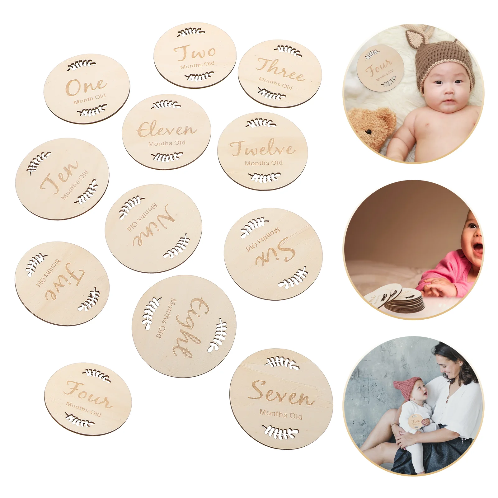 

1 Set Baby Milestone Wooden Photo Pregnancy Journey Milestone Marker