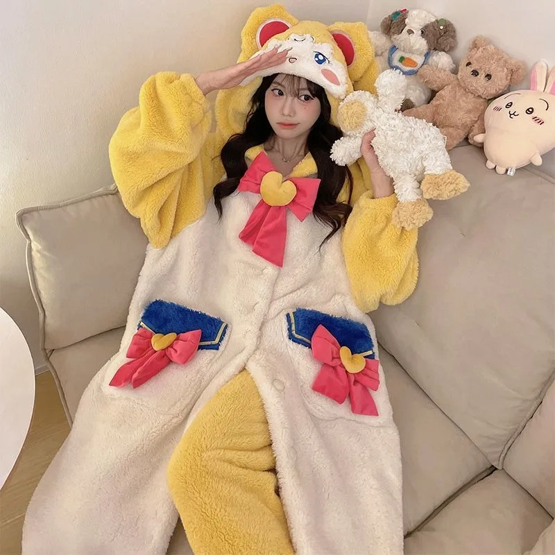 Новая ночная рубашка из кораллового флиса для женщин осенью и зимой утепленная