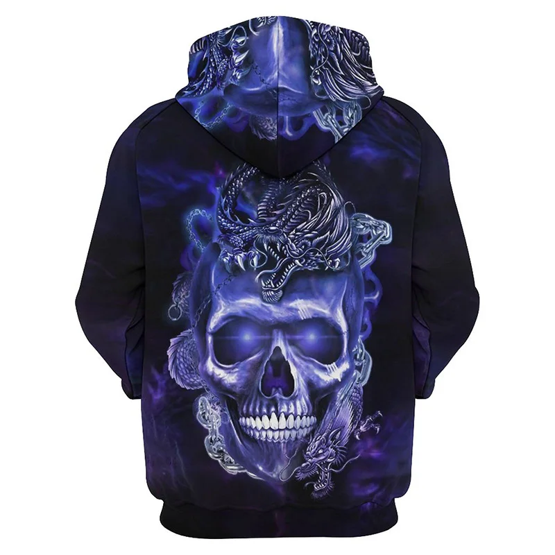 

Skull Flame Graphic Hoodie Men Clothing 3D Horror Goth Skeleton Printed Hoodies Women Harajuku Fashion y2k Pullover Hooded Hoody