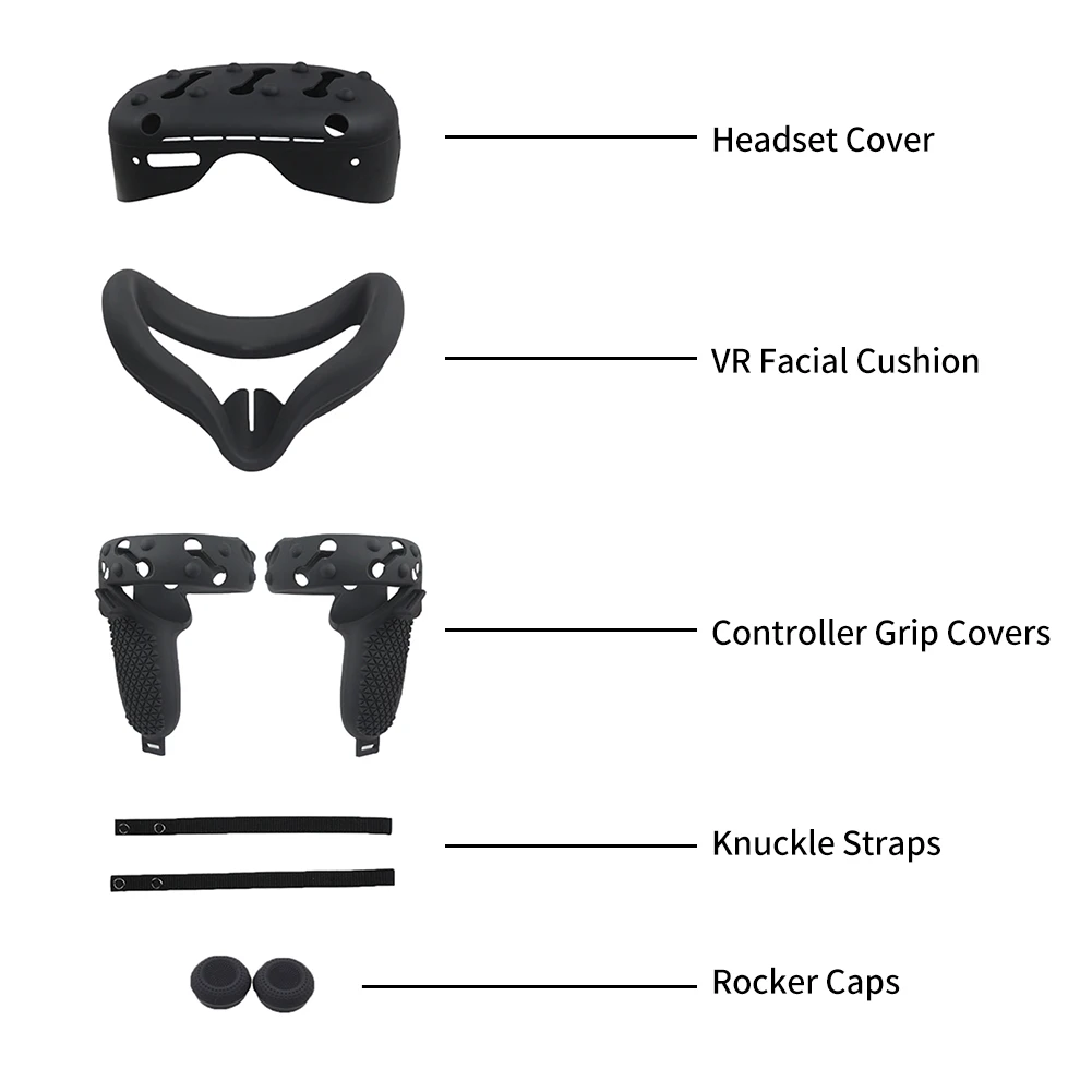 

VR Accessories Headset Pad Facial Cushion Set Gaming Easy Install Controller Grip Cover Handheld Sweatproof For Oculus Quest 2