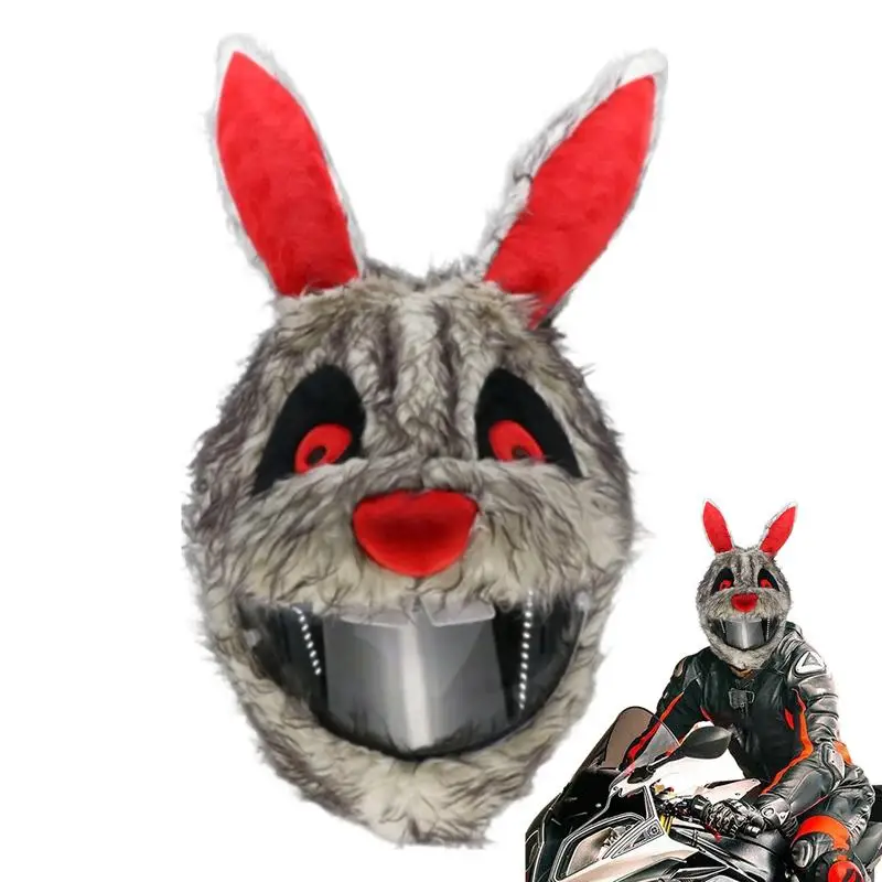 

Чехол для мотоциклетного шлема, плюшевый чехол для мотошлема с большими Крейзи и забавными ушками, защитный чехол для верховой езды