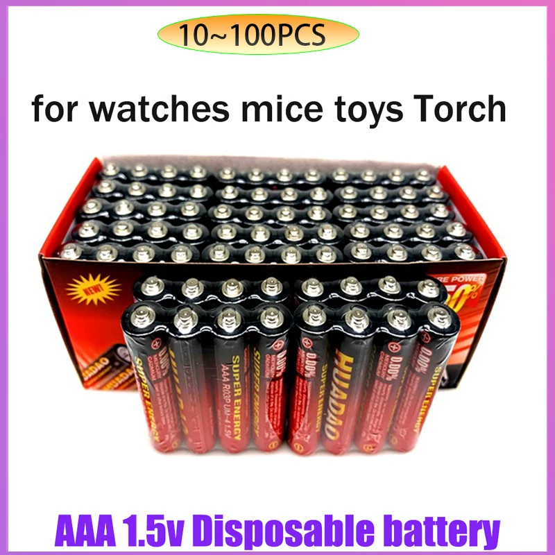 

AAA Disposable Battery1.5v Carbon Batteries Safe Strong Explosion-proof 1 5v Volt No Mercury Alarm Clock Mouse Bateria Accessory