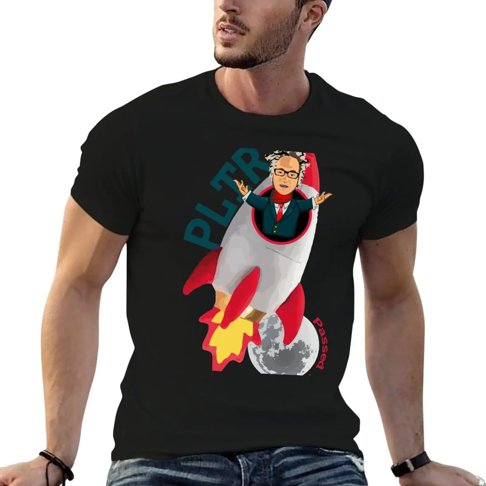 Ticker Symbol - PLTR To The Moon Passed Футболка милые топы индивидуальный дизайн мужские рубашки