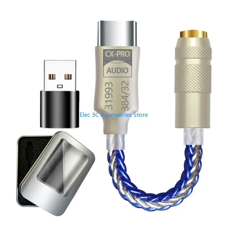 Фото Y51A Адаптер типа C на 3,5 мм Чип CX31993 Адаптер для наушников USB C Адаптер ЦАП 3,5 мм №3