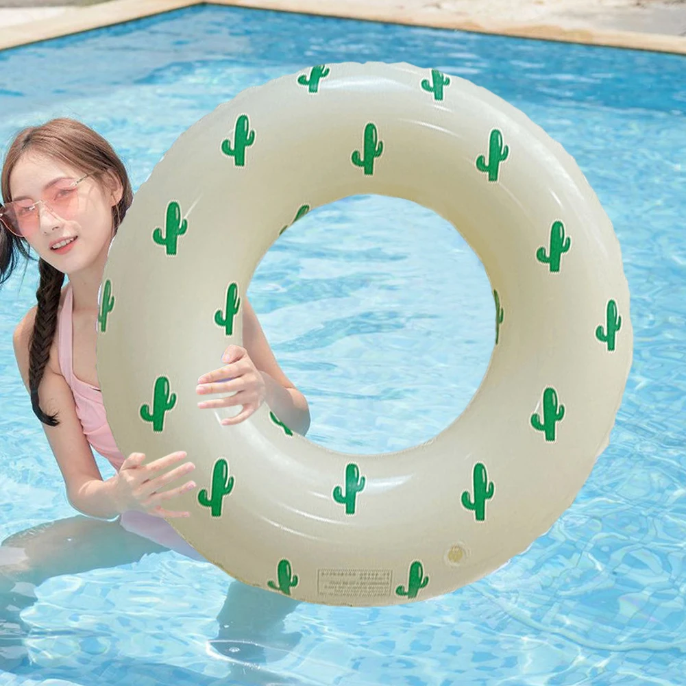 

PVC Swimming Lifebelt Ring Smooth Cactus Pool Swimming Circle Wear-Resistant Soft Reusable Convenient for Beach Party