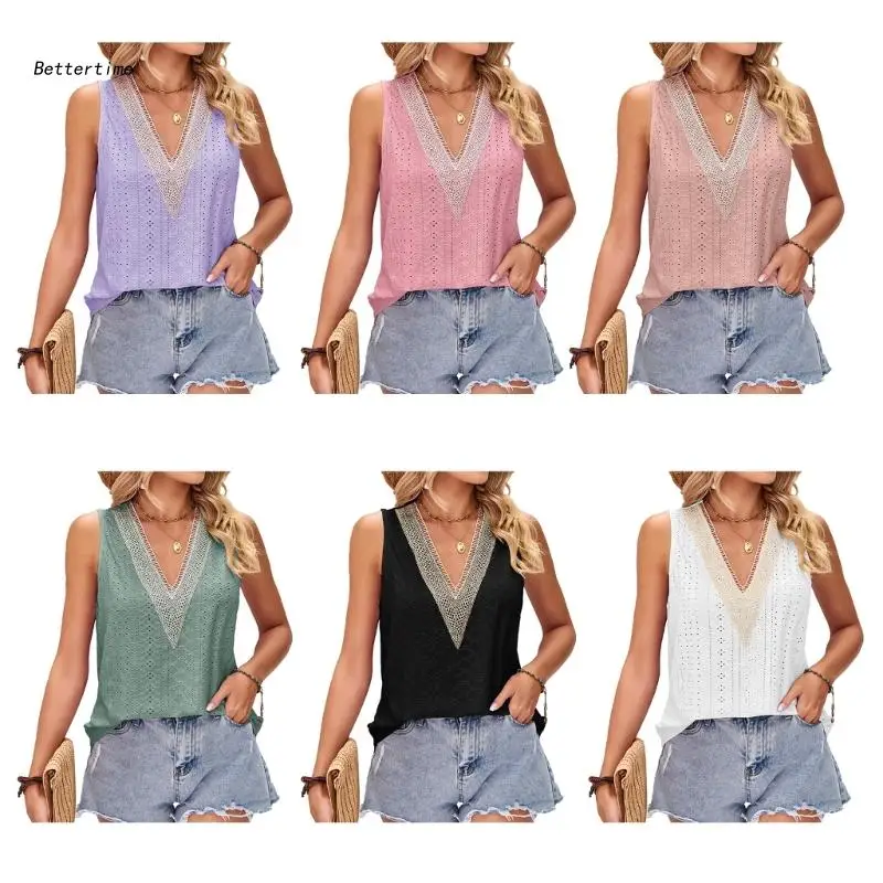 

Женская свободная майка B36D с V-образным вырезом