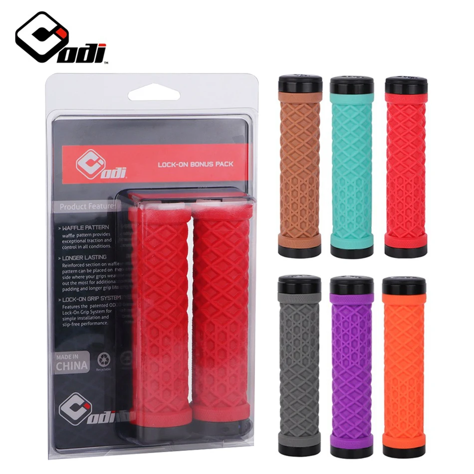 

ODI Soft Silicone Bicycle Grips Non-Slip Ergonomic Soft Rubber MTB Grip With Al Alloy Handlebars Locking 1Pair about 110g