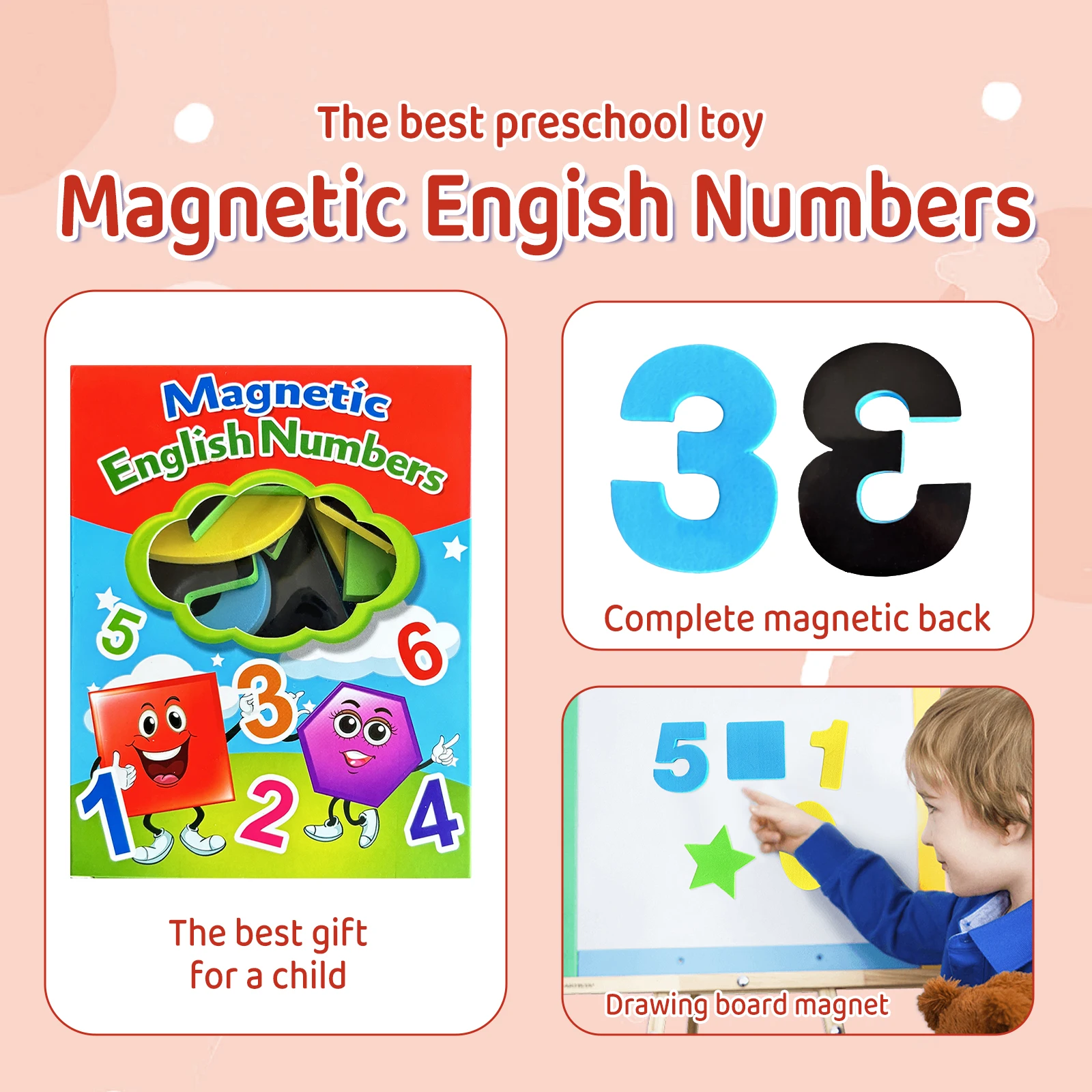 Детские Волшебные Магнитные Наклейки С Алфавитом Образовательные Буквы Цифры