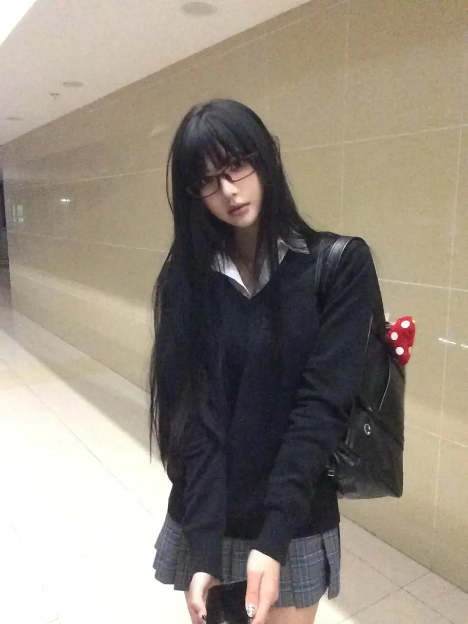 Wheatlife частный Shuiyuan средней школы пуловер с V-образным вырезом свитер Женская