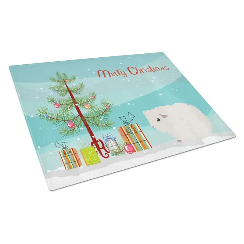 

Treasures CK4442LCB Merino Guinea Pig Merry Christmas Glass Cutting Board Large, 12H x 16W, multicolor