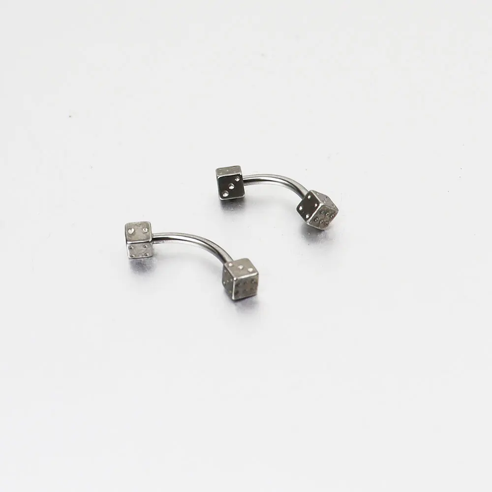 2 шт. 16Gx8x 3 мм кости из нержавеющей стали кольцо для бровей микро изогнутая штанга в стиле панк шариковый глаз