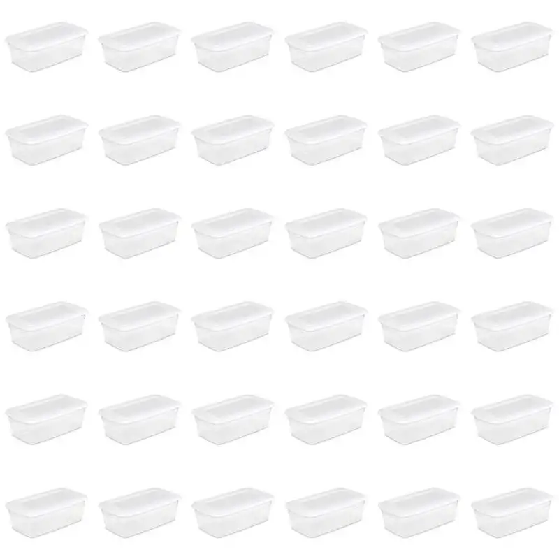

Qt. Storage Box Plastic, White, Set of 36