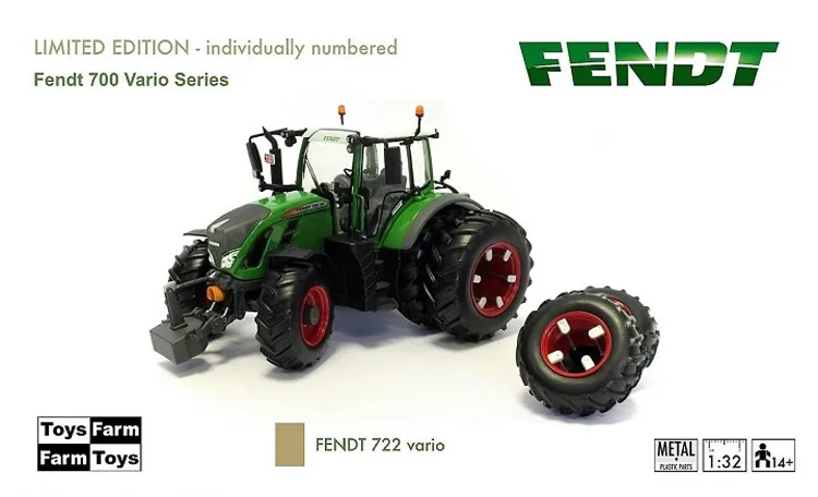 Коллекционная модель из сплава подарок ROS 1:32 весы Fendt 722 Vario Трактор Сельскохозяйственная сельскохозяйственная техника литьевая игрушка модель для украшения