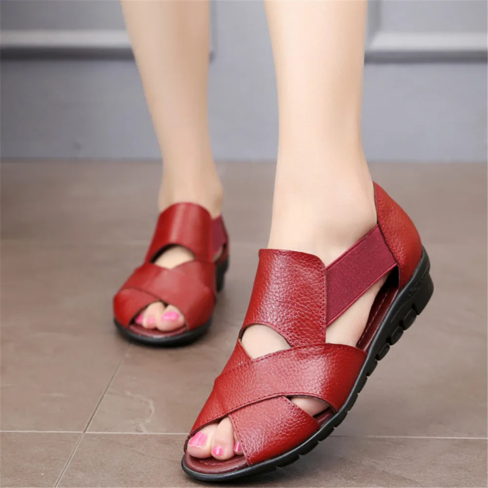 

Shoes Women 2022 Summer Sandals Sapato Feminin Non-slip PU Shopping Flat Sole Ladies Sandals For Women Sandalias Mujer 2022
