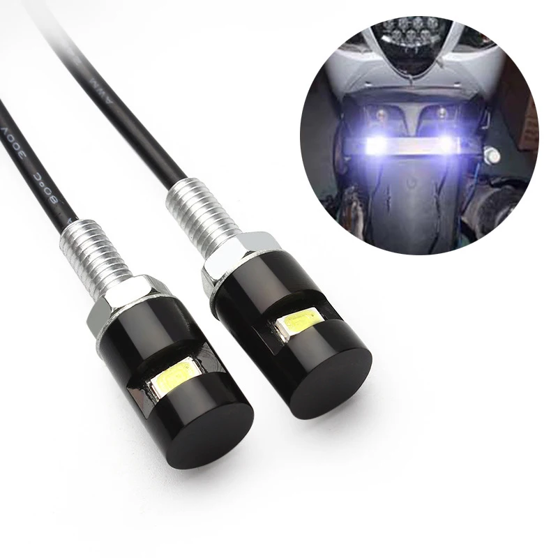 

2Pcs Car Motorcycle Number License Plate Lights 12V LED 5630 SMD Auto Tail Front Screw Bolt Bulbs Lamps Light Source