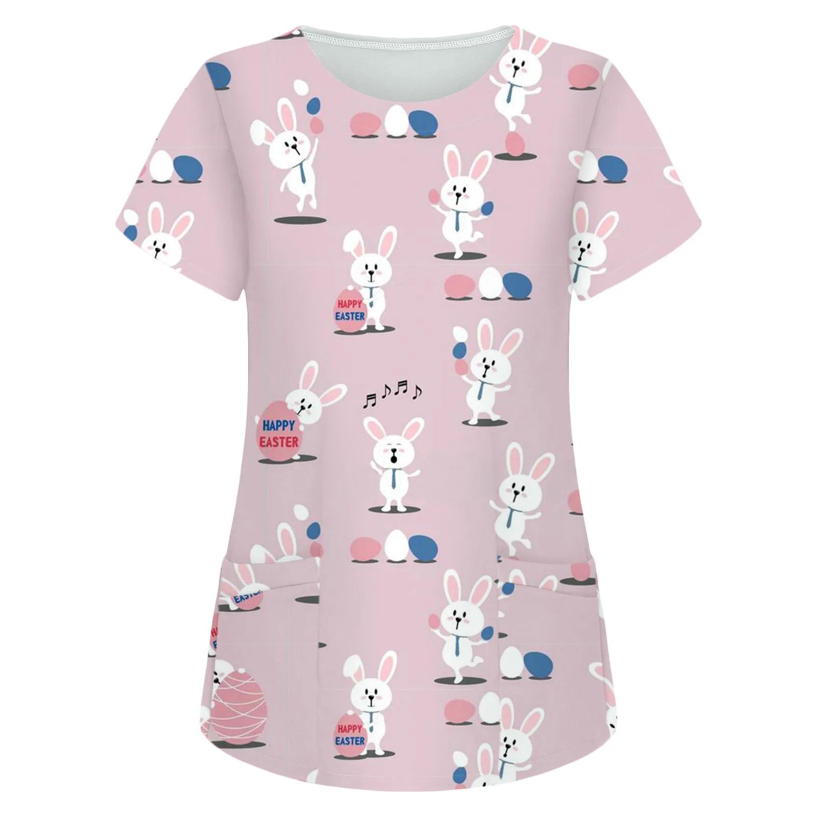 

Shirt For Women Easter Printing O NeckOutdoorFashion Shirt Tops