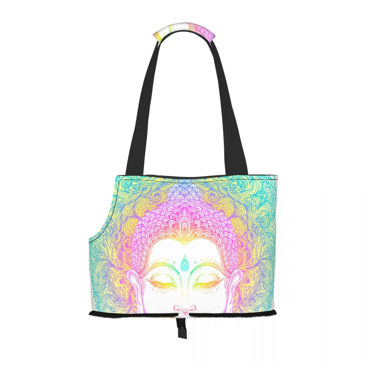 

Luxury Portable Pet Folding Bag Dogs Cat Travel Shoulder Backpacks Hikingr Pet Carrier Bag Buddha Over Ornate Pet Tote Bag