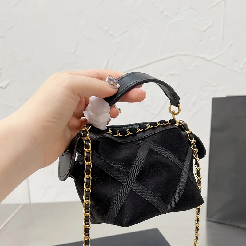 

Chain single shoulder bag Luxury women's handbag top quality fashion casual plaid classic design dark horse dumpling bag