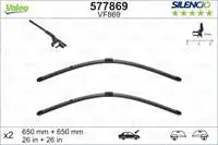 

VALEO 577869 WIPER BLADE OF ON BANANA type (650MM + 650MM) HF65 (HYDROCONNECT MULTIPLE connectors)/(X2) KAMPANYALI (name.)