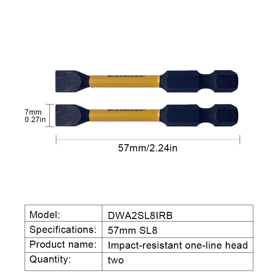 

DEWALT DWA2SL8IRB ударная отвертка, 2 шт., хвостовик 1/4 S2, стальные шлицевые электрические отвертки, дрель, аксессуары для электроинструментов