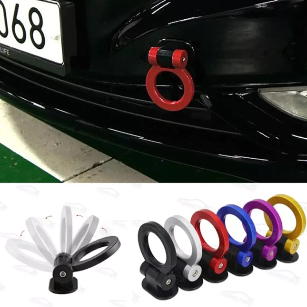 

Car Trailer Hooks Stickers Decoration Car Rear Front Affix Trailer Racing Ring Auto Vehicle Towing Hook With Wrenches