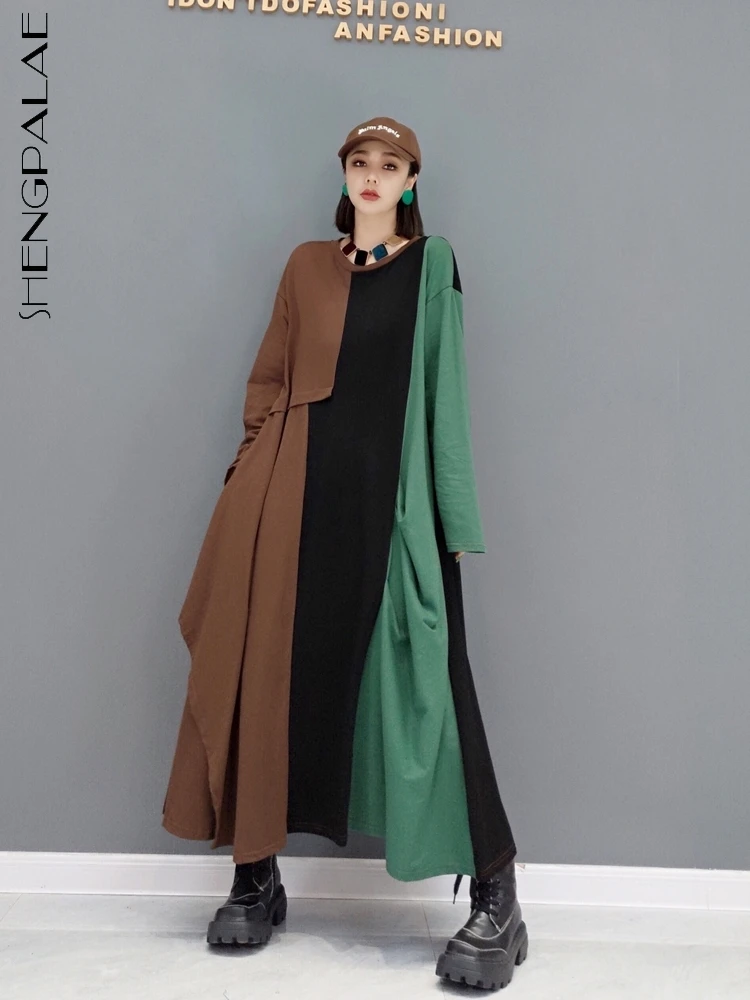 

Женское Трикотажное изделие shengпаяэ, с круглым воротником, длинным рукавом, свободное, с талией, разные цвета, 5Q695