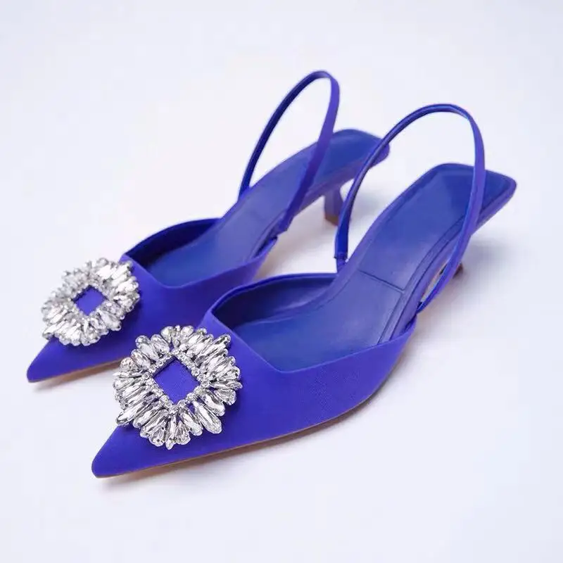

Spring Summer Pointed Toe Shoes for Women 2022 New Women's Shoes Wedding Shoes Sequined Exposed Documentary Shoes Temperament