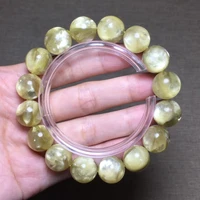 natural gold lepidolite rutilated quartz crystal bracelet flash rare woman men 13 5mm clear round beads jewelry brazil aaaaa
