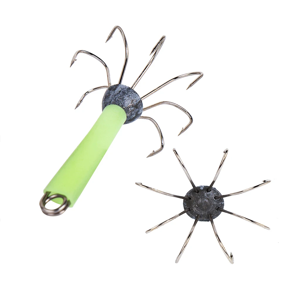 

3 pc 8 Needles Fish Hook Stainless Steel Squid Hook Barb Bait Octopus Hook Fishing Accessories