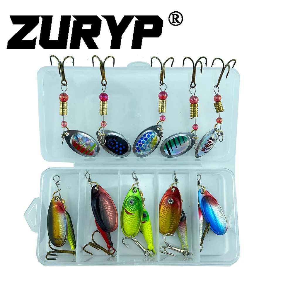 

ZURYP 10pcs/box Spoonbait Crankbaits Fishing Wobblers for Pike Crochet Kit Artificial Bait fishing jig pike bass lure Tackle