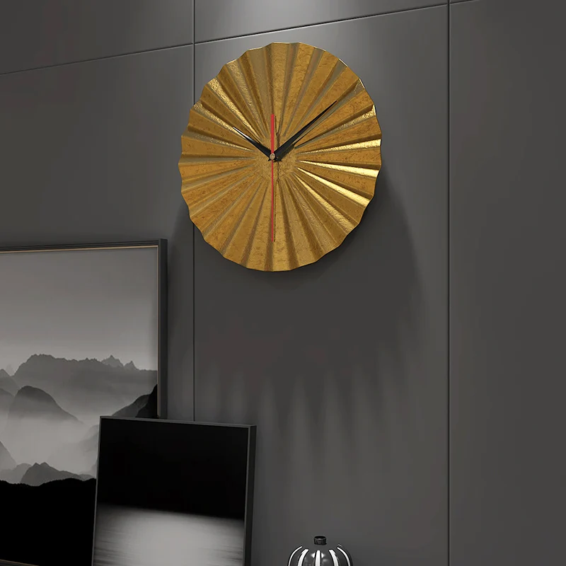 

Nordic Luxury Wall Clock Modern Design Gold Silent Watch Metal Creative Mechanism Clocks Home Decor for Living Room Gift SYGM