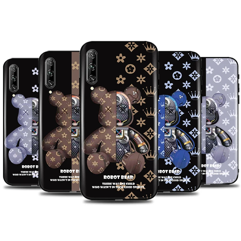 

Luxury Mechanical Bear Phone Case For Huawei P Smart Pro Plus 2019 Ultra-Thin Back Bumper Black Carcasa Funda Silicone Cover