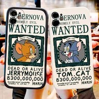 cat and mouse phone case for iphone 11 12 13 pro max 13 12 mini xs xr x se 2020 8 7 6 6s plus banknote silicone protect the lens