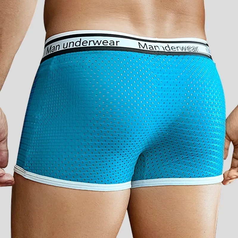 4pcs Men's Panties Underwear Boxershorts Men Boxer Sexy Underwear Underpants Ice Silk Men Boxer Shorts Mesh Breathable Hombre