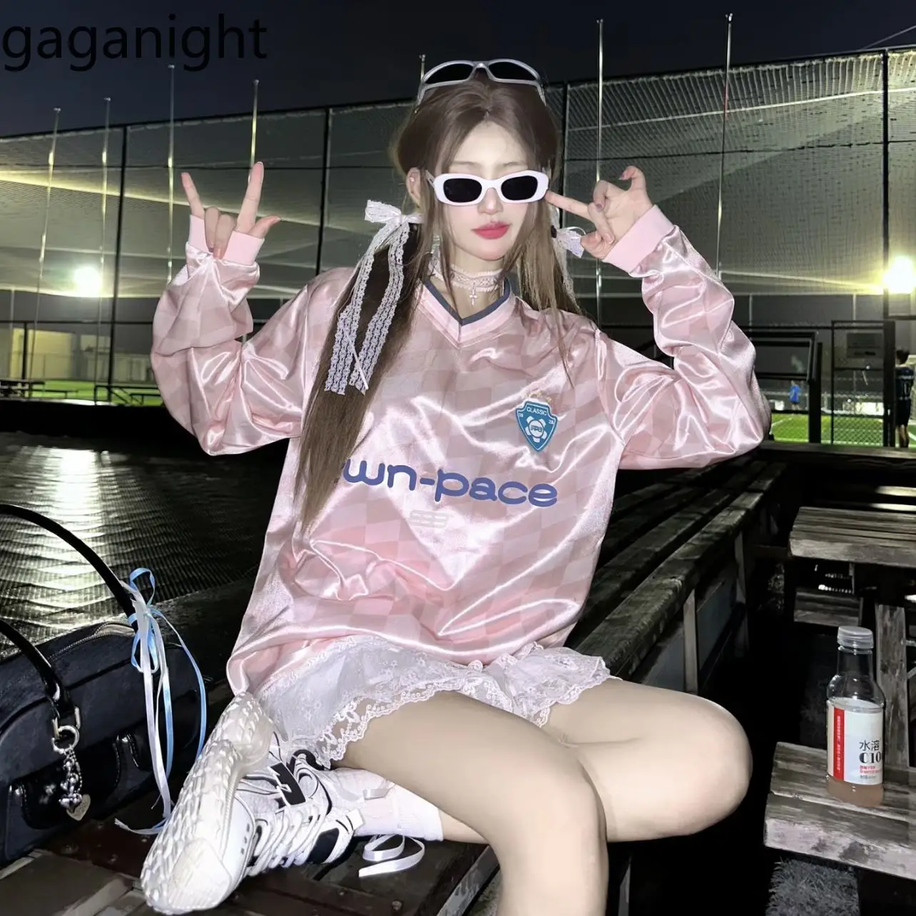 Gaganight женский свитшот со знаменитостями и ромбовидной сеткой контрастный с