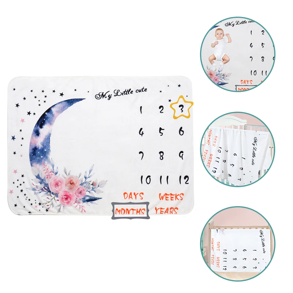 

1 Set Newborn Milestone Blanket Baby Growth Memorial Photo Background Blanket
