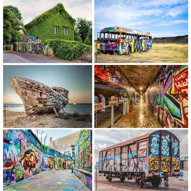 

Vinyl Custom Graffiti Theme Photography Backdrops Studio Props Vintage Brick Wall Photo Photography Background 211219 SKT-03