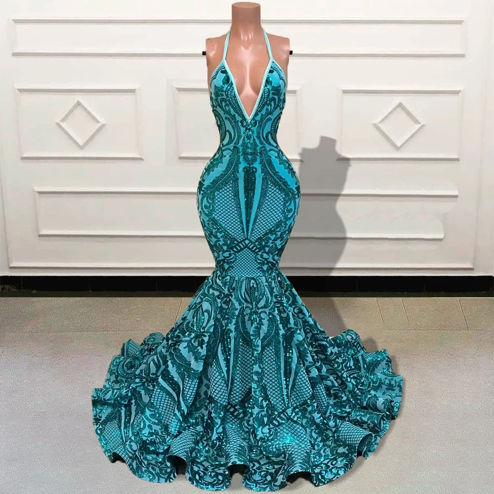 

Черные блестящие Длинные платья-русалки с блестками для девушек для выпускного вечера 2022 сексуальные женские Формальные Вечерние платья с ...