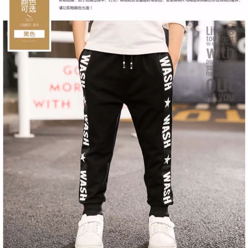 

Повседневные брюки для мальчиков на весну и осень, модные хлопковые брюки, детские плюшевые спортивные брюки среднего размера, корейская мо...