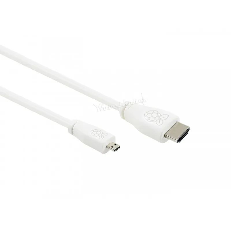 Фото Официальный кабель Waveshare Raspberry Pi 4 Micro HDMI — стандартный HDMI, 1 м, белый №1