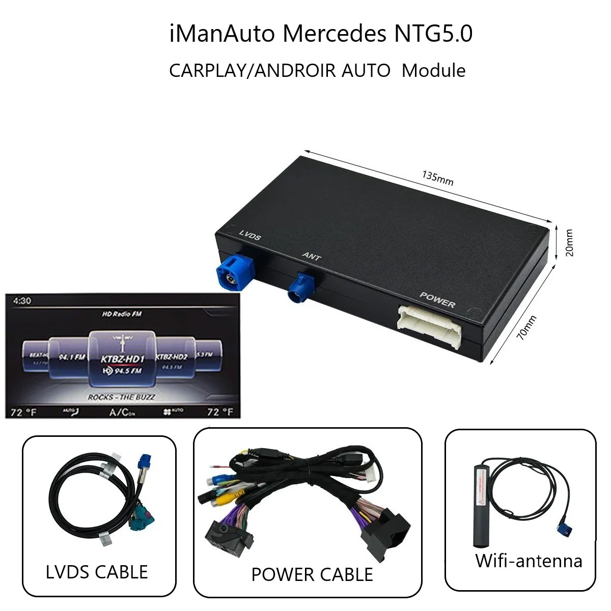 

IManAuto беспроводной Carplay Android автомобильный декодер для Mercedes Benz C GLC CLA GLE Class W205 W253 2015-2018 автомобильный игровой модуль