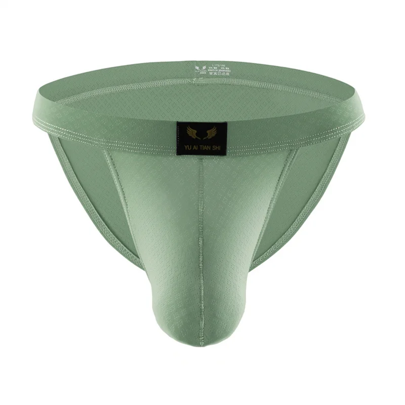 8PCS Men's Underwear Nylon Briefs Solid Mesh Breathable Mid-waist U Convex Design Dry Quickly High Fork Men's Underpants Briefs