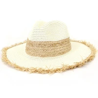 straw hat women summer sun sunshine protection beach wide brim flat cap holiday accessory for outdoors