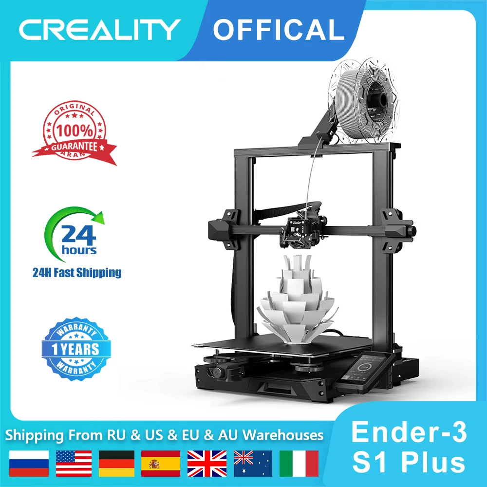 Creality Official Ender 3 S1 PLUS Upgrade 3D Printer with CR Touch Auto-leveling Sprite Dual-Gear Extruder Double Z-axis Screw