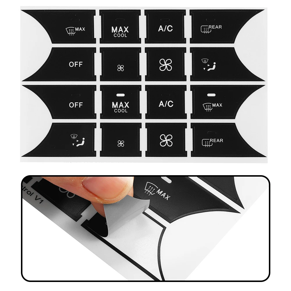 Наклейки на кнопки для ремонта автомобиля черные A/C наклейки окно радио Mercedes Benz