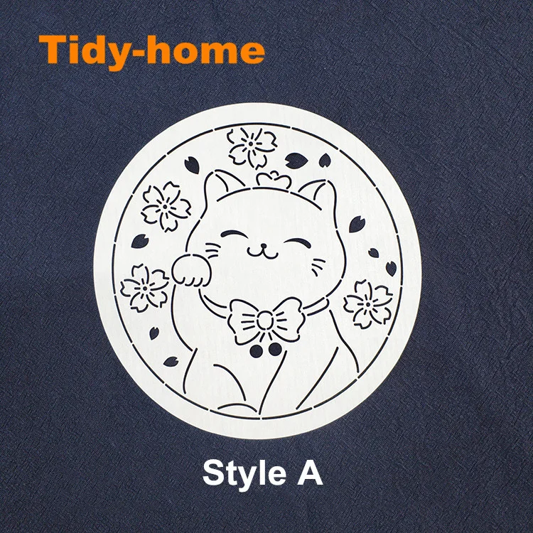 Милый счастливый кот Sashiko шаблон для рисования Мягкие шаблоны аксессуары |