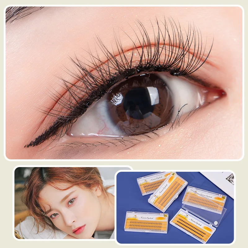 

Scarecrow False Eyelashes 10 Pieces of 0.10 Hot Melt Hair, Fish Tail Natural Single Cluster Grafted Planting Eyelashes Makeup