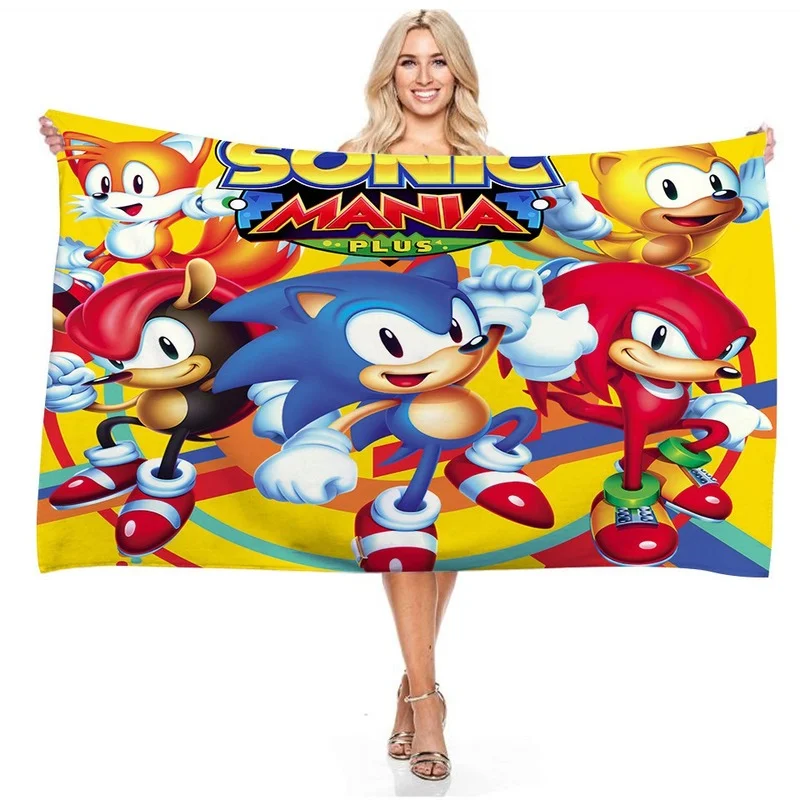 

Anime Bath Towel Quick Dry Beach Shawl Bath Towel Quick Dry the Hedgehog Bath Towel Children for Swimming Home Bathroom